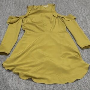 Rachel Mustard Cold Shoulder Dress